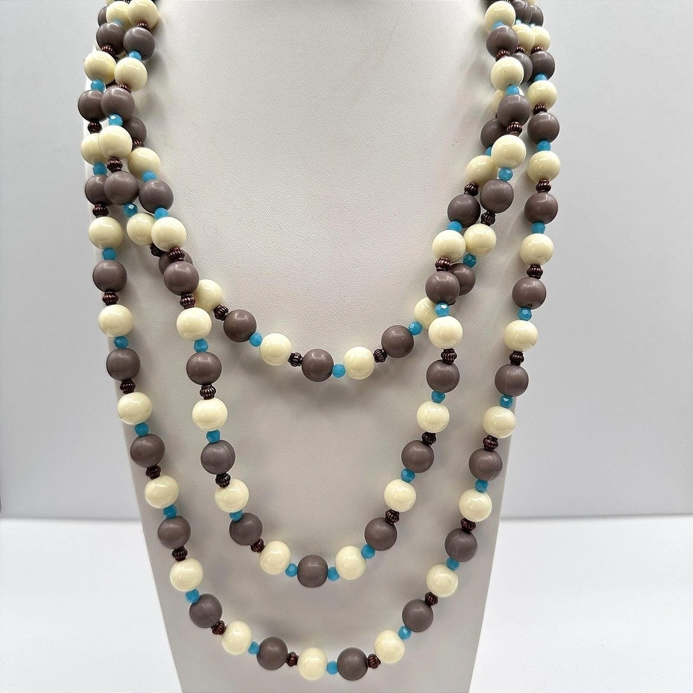 Vintage 90s‎ RoRo Multi-Strand Beaded Necklace Earring Set Boho Fashion Jewelry